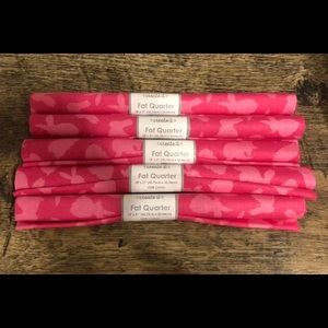 5 pink with white rabbits on it